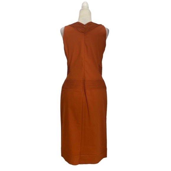 Valentino Roma Dress NWT Deep V Neck with Pleating Detailing in Terracotta - Picture 2 of 9